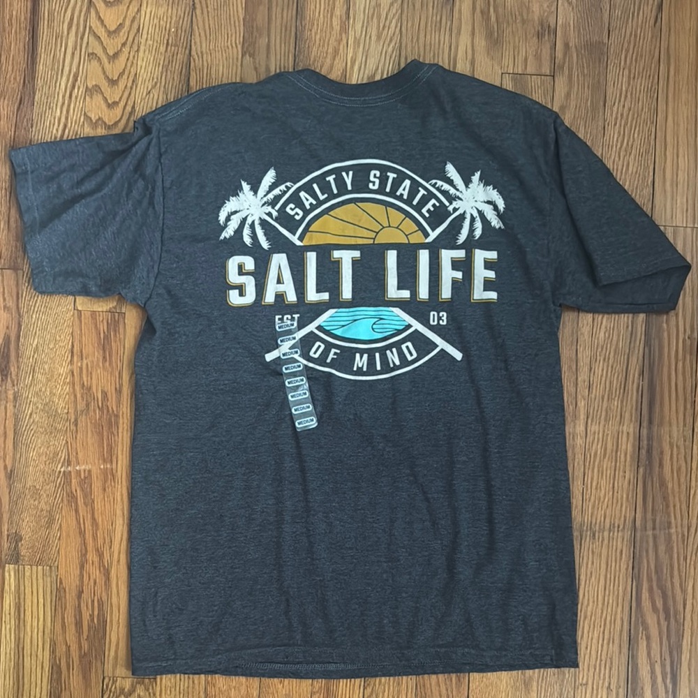 NWT! Salt Life Men's Charcoal Graphic Tee, Medium